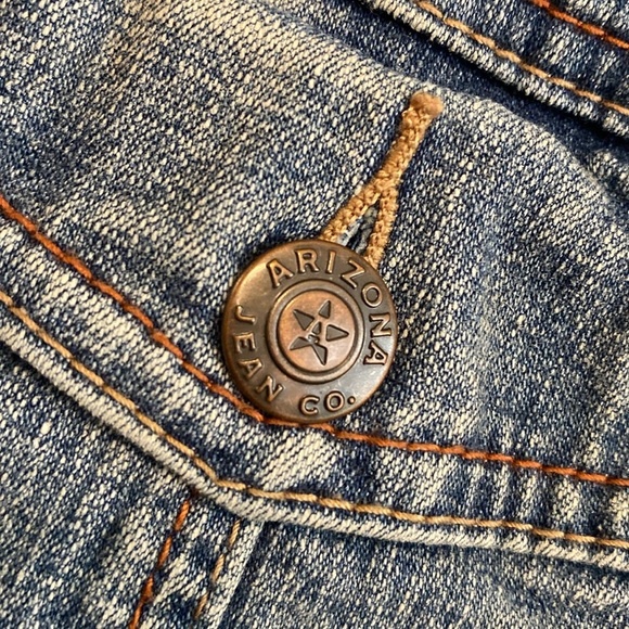 Vintage Y2K Arizona Jean Co Boho Sparkly Floral Embroidered Denim Vest💕 - Picture 6 of 9